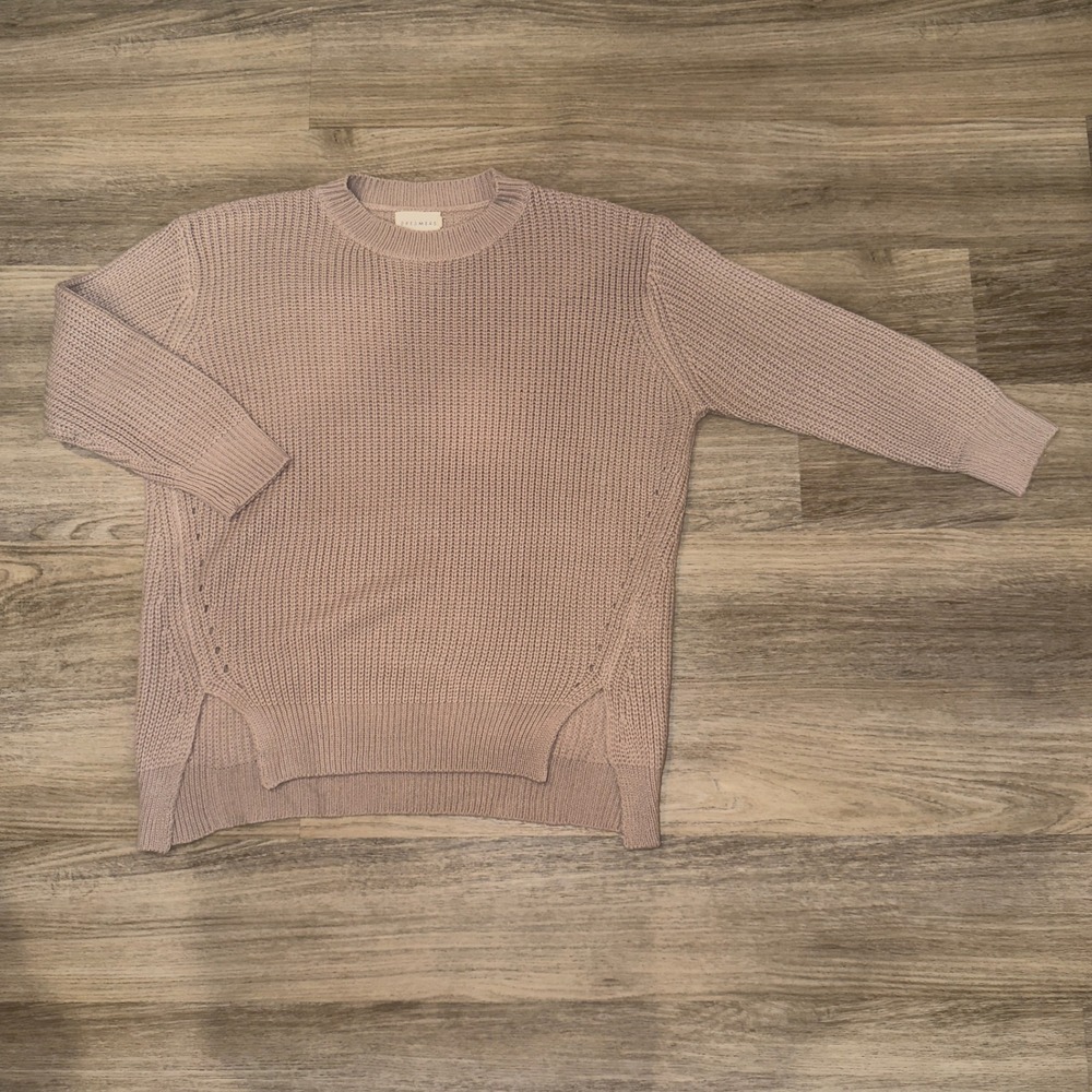 Dreamers Knit Sweater Womens Small Pink Crewneck Chunky‎ Cozy Pullover